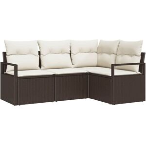 Garden Sofa Set 4 pcs Brown Poly rattan Vidaxl Garden Sofa Set 4 pcs Brown Poly rattan Vidaxl