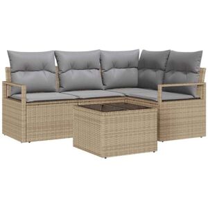 Garden Sofa Set 5 pcs Beige Poly rattan Vidaxl Garden Sofa Set 5 pcs Beige Poly rattan Vidaxl