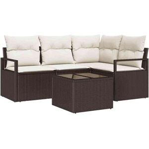 Garden Sofa Set 5 pcs Brown Poly rattan Vidaxl Garden Sofa Set 5 pcs Brown Poly rattan Vidaxl