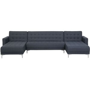 Beliani Dark Grey U-Shaped Modular Corner Sofa Bed - Corner Sofa Bed Beliani Dark Grey U-Shaped Modular Corner Sofa Bed - Corner Sofa Bed