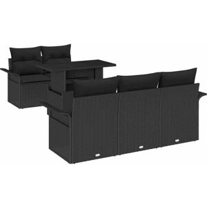 Garden Sofa Set with Cushion 6 pcs Black Poly rattan Vidaxl Garden Sofa Set with Cushion 6 pcs Black Poly rattan Vidaxl