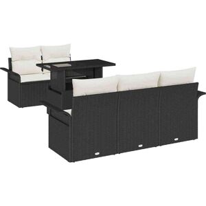 Garden Sofa Set with Cushion 6 pcs Black Poly rattan Vidaxl Garden Sofa Set with Cushion 6 pcs Black Poly rattan Vidaxl