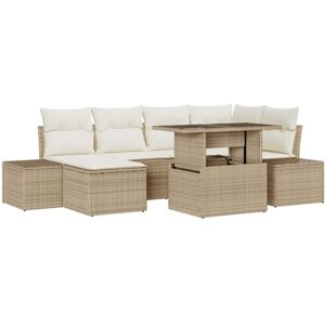 Garden Sofa Set with Cushion 7 pcs Beige and cream Vidaxl Garden Sofa Set with Cushion 7 pcs Beige and cream Vidaxl