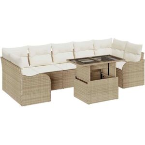 Garden Sofa Set with Cushion 8 pcs Beige Poly rattan Vidaxl Garden Sofa Set with Cushion 8 pcs Beige Poly rattan Vidaxl