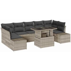 Garden Sofa Set with Cushion 8 pcs Light Grey and Dark Grey vidaXL Garden Sofa Set with Cushion 8 pcs Light Grey and Dark Grey vidaXL