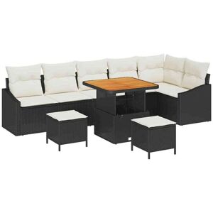 Vidaxl - Garden Sofa Set with Cushion 9 pcs Black, Cream 80 x 80 x 71 cm Vidaxl - Garden Sofa Set with Cushion 9 pcs Black, Cream 80 x 80 x 71 cm