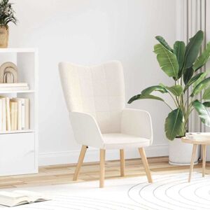 Relaxing Chair Cream 62 x 67 x 95.5 cm Fabric Vidaxl Relaxing Chair Cream 62 x 67 x 95.5 cm Fabric Vidaxl