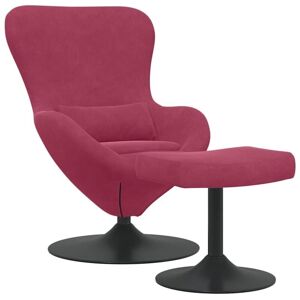 Egg Chair with Footstool Wine Red 63 x 73 x 90 cm Velvet vidaXL Egg Chair with Footstool Wine Red 63 x 73 x 90 cm Velvet vidaXL