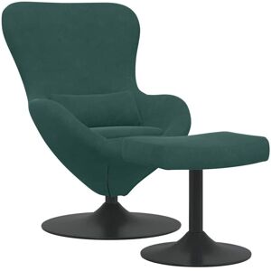 Egg Chair with Footstool Dark Green 63 x 73 x 90 cm Velvet vidaXL Egg Chair with Footstool Dark Green 63 x 73 x 90 cm Velvet vidaXL