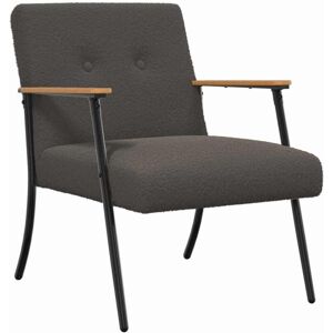 Armchair Dark Grey 59 x 75 x 78 cm Curly Wool-like Fabric vidaXL Armchair Dark Grey 59 x 75 x 78 cm Curly Wool-like Fabric vidaXL