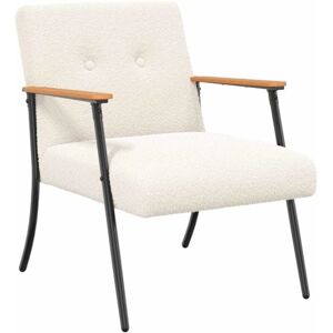 Armchair Cream 59 x 75 x 78 cm Curly Wool-like Fabric vidaXL Armchair Cream 59 x 75 x 78 cm Curly Wool-like Fabric vidaXL