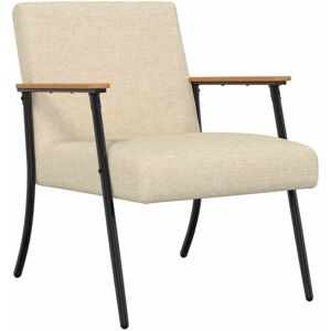 Armchair Cream 59 x 75 x 78 cm Fabric vidaXL Armchair Cream 59 x 75 x 78 cm Fabric vidaXL