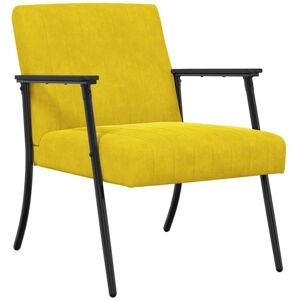 Armchair Yellow 59 x 75 x 78 cm Velvet vidaXL Armchair Yellow 59 x 75 x 78 cm Velvet vidaXL