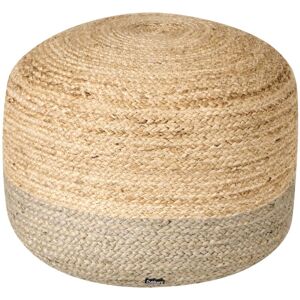 BELIANI Boho Round Pouffe Ottoman Jute EPS Beads 50 x 50 x 40 cm Taupe Duki BELIANI Boho Round Pouffe Ottoman Jute EPS Beads 50 x 50 x 40 cm Taupe Duki