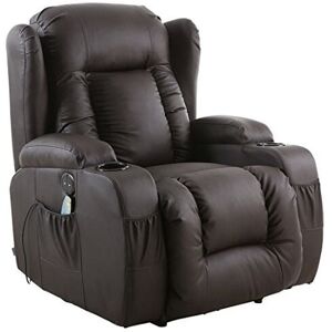 More4homes - caesar brown electric leather auto recliner massage heated gaming wing chair More4homes - caesar brown electric leather auto recliner massage heated gaming wing chair