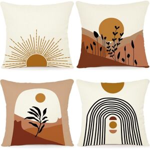 Ccykxa - Set of 4 Cushion Covers 45x45 Floral Watercolor Painting Decorative Cushion Covers Cotton Linen Sofa Pillowcase Square Cushion Cover for Bed Ccykxa - Set of 4 Cushion Covers 45x45 Floral Watercolor Painting Decorative Cushion Covers Cotton Linen Sofa Pillowcase Square Cushion Cover for Bed