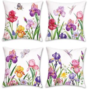 CCYKXAA 4 Pieces Garden Flower Cushion Cover 45 x 45 cm Polyester Linen Decorative Pillowcase for Sofa Living Room Bedroom Chair Home Decoration CCYKXAA 4 Pieces Garden Flower Cushion Cover 45 x 45 cm Polyester Linen Decorative Pillowcase for Sofa Living Room Bedroom Chair Home Decoration