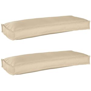 Pallet Cushion Set 2 pcs Beige 100 x 40 x 8 cm Oxford fabric Vidaxl Pallet Cushion Set 2 pcs Beige 100 x 40 x 8 cm Oxford fabric Vidaxl