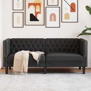 Chesterfield Sofa Black 174 x 74.5 x 70.5 cm Faux leather vidaXL Chesterfield Sofa Black 174 x 74.5 x 70.5 cm Faux leather vidaXL