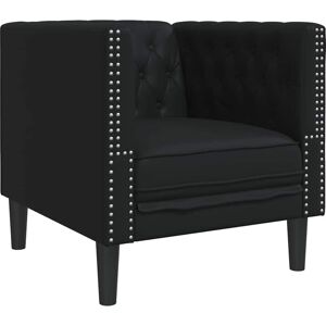 Chesterfield Sofa Chair Black 71 x 74.5 x 70.5 cm Faux leather vidaXL Chesterfield Sofa Chair Black 71 x 74.5 x 70.5 cm Faux leather vidaXL