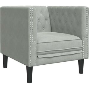 Chesterfield Sofa Chair Light grey 71 x 74.5 x 70.5 cm Velvet vidaXL Chesterfield Sofa Chair Light grey 71 x 74.5 x 70.5 cm Velvet vidaXL