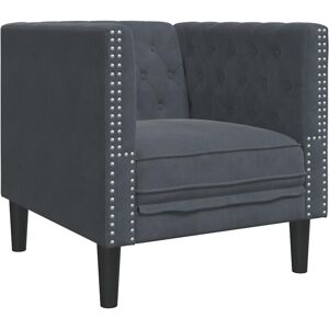 Chesterfield Sofa Chair Dark grey 71 x 74.5 x 70.5 cm Velvet vidaXL Chesterfield Sofa Chair Dark grey 71 x 74.5 x 70.5 cm Velvet vidaXL
