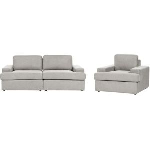 Beliani Light Grey Fabric 4-Seater Sofa Set - Sofa Set Beliani Light Grey Fabric 4-Seater Sofa Set - Sofa Set