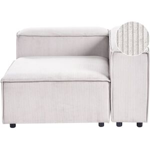 BELIANI Corner Seat ARDAL Corduroy Off-White Left Hand BELIANI Corner Seat ARDAL Corduroy Off-White Left Hand