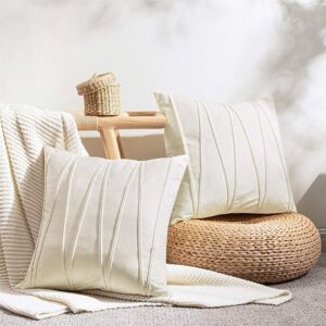 Héloise - Cushion Covers 40x40cm White Beige Sofa Living Room Scandinavian Decoration in Soft Velvet Set of 2 Double-Sided Square Cushion Cover Plain Héloise - Cushion Covers 40x40cm White Beige Sofa Living Room Scandinavian Decoration in Soft Velvet Set of 2 Double-Sided Square Cushion Cover Plain