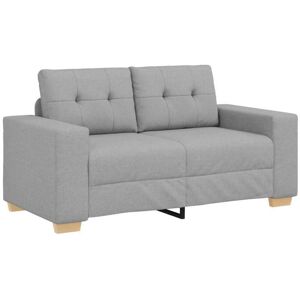 Loveseat Sofa with Cushion Cloud Grey Fabric Vidaxl Loveseat Sofa with Cushion Cloud Grey Fabric Vidaxl