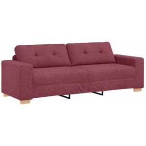 3-Seater Sofa with Cushion Wine red Fabric Vidaxl 3-Seater Sofa with Cushion Wine red Fabric Vidaxl