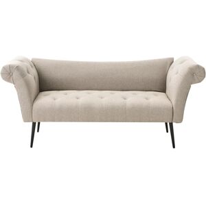 BELIANI Chaise Longue NANTILLY Fabric Light Brown BELIANI Chaise Longue NANTILLY Fabric Light Brown