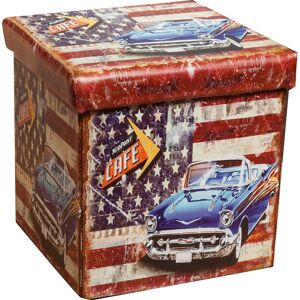 Biscottini - Eco- leather made folding pouf America Biscottini - Eco- leather made folding pouf America