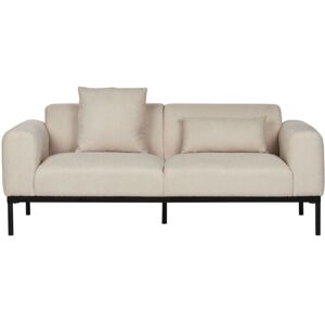Beliani - Elegant 2 Seater Sofa Faux Linen Black Legs Living Room Furniture Light Beige Malmos Beliani - Elegant 2 Seater Sofa Faux Linen Black Legs Living Room Furniture Light Beige Malmos