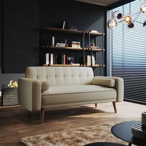 Sofa Bed 3 Seater Settee Recliner Couch Fabric Sofa Cover Click Clack Sofa Bed with Arms, Rubber Wooden Legs, Cream 1860 x 820 x 790 mm - Elegant Sofa Bed 3 Seater Settee Recliner Couch Fabric Sofa Cover Click Clack Sofa Bed with Arms, Rubber Wooden Legs, Cream 1860 x 820 x 790 mm - Elegant