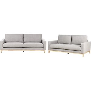 Beliani Sofa Set - Modern Gray 5-Seater with Wooden Legs Beliani Sofa Set - Modern Gray 5-Seater with Wooden Legs