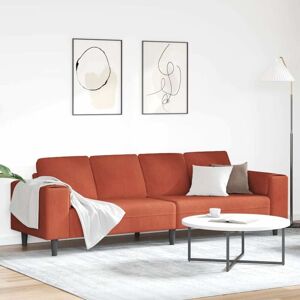 Fabric Sofa with Cushion Red Orange Corduroy fabric vidaXL Fabric Sofa with Cushion Red Orange Corduroy fabric vidaXL