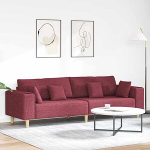 Fabric Sofa with Cushion Wine Red 208 cm Fabric vidaXL Fabric Sofa with Cushion Wine Red 208 cm Fabric vidaXL