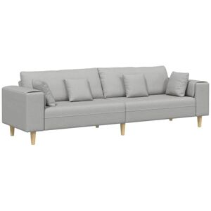 Fabric Sofa with Cushion Cloud Grey 208 cm Fabric vidaXL Fabric Sofa with Cushion Cloud Grey 208 cm Fabric vidaXL