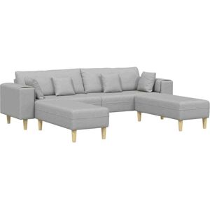 Fabric Sofa with Cushion Cloud Grey 208 cm Fabric vidaXL Fabric Sofa with Cushion Cloud Grey 208 cm Fabric vidaXL