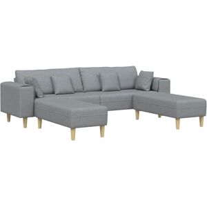 Fabric Sofa with Cushion Light Grey 208 cm Fabric vidaXL Fabric Sofa with Cushion Light Grey 208 cm Fabric vidaXL