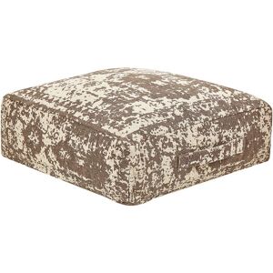 Beliani Beige Brown Cotton Square Floor Cushion - Floor Type Beliani Beige Brown Cotton Square Floor Cushion - Floor Type