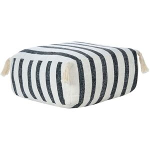 BELIANI Floor Seating Cushion Cotton Square Striped Pattern White and Black Ashti BELIANI Floor Seating Cushion Cotton Square Striped Pattern White and Black Ashti