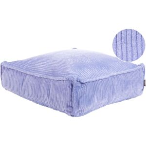 Beliani - Floor Seating Cushion Cotton Velvet Structure Ribbed Corduroy Square Light Violet Allozai Beliani - Floor Seating Cushion Cotton Velvet Structure Ribbed Corduroy Square Light Violet Allozai