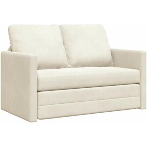 Floor Sofa Bed with Cushion Cream 122 x 70 x 60 cm Velvet vidaXL Floor Sofa Bed with Cushion Cream 122 x 70 x 60 cm Velvet vidaXL