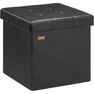 Casaria - Storage Ottoman - 40L, Black, Padded, Foldable, 38x38x38cm Casaria - Storage Ottoman - 40L, Black, Padded, Foldable, 38x38x38cm