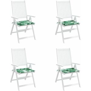 Chair Cushions 4 pcs Leaf Pattern 50 x 50 x 4 cm Oxford Fabric vidaXL Chair Cushions 4 pcs Leaf Pattern 50 x 50 x 4 cm Oxford Fabric vidaXL