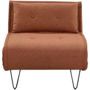 BELIANI Single Sofa Bed VESTFOLD Fabric Orange BELIANI Single Sofa Bed VESTFOLD Fabric Orange