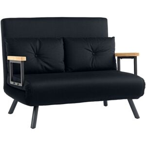 Click Clack Bed Settee for Living Room, Guest Room Black-Two Seater - Homcom Click Clack Bed Settee for Living Room, Guest Room Black-Two Seater - Homcom