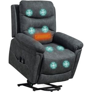 HOMCOM Massage Recliner Chair, Lift Chair with Heat, USB, Remote, Grey HOMCOM Massage Recliner Chair, Lift Chair with Heat, USB, Remote, Grey